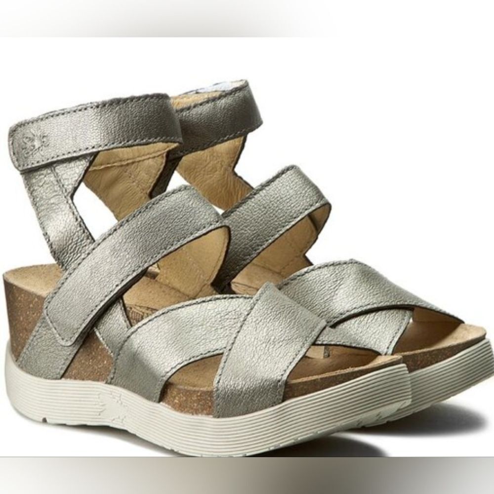 Fly London Wedge669fly Silver Wedges Size 8